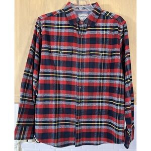 Flag & Anthem LS‎ Button Up Flannel Multi Colored Plaid Sz L NWT